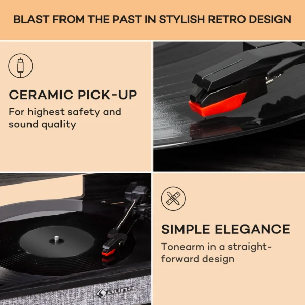 Auna Julie Ann, retro stereo sistem, gramofon (črna) - Image 5
