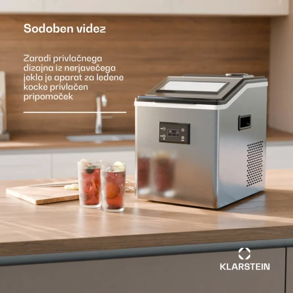 Klarstein Master-Frost ledomat (34 kock ledu v 15 minutah - kristalne kocke, 5l rezervoar za vodo ali direkten priklop na pipo) - Image 3
