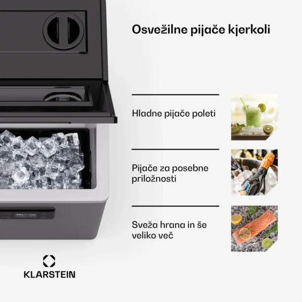 Klarstein Master-Frost ledomat (34 kock ledu v 15 minutah - kristalne kocke, 5l rezervoar za vodo ali direkten priklop na pipo) - Image 5