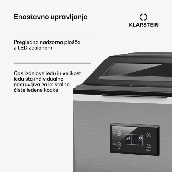 Klarstein Master-Frost ledomat (34 kock ledu v 15 minutah - kristalne kocke, 5l rezervoar za vodo ali direkten priklop na pipo) - Image 6
