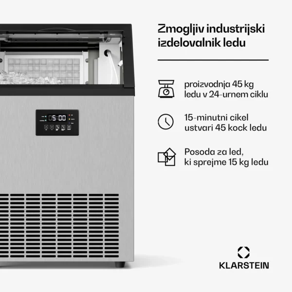 Klarstein Glacial Industrijski ledomat (45 kock ledu v 8/18-minutnem ciklu) - Image 2