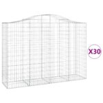 Obokane gabion košare 30 kos 200x50x140/160 cm pocinkano železo - Image 2
