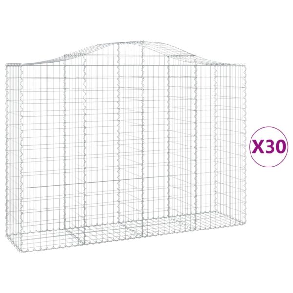 Obokane gabion košare 30 kos 200x50x140/160 cm pocinkano železo - Image 2