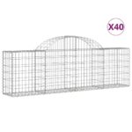 Obokana gabionska košara 40 kosov 200x30x60/80cm cinkano železo - Image 2
