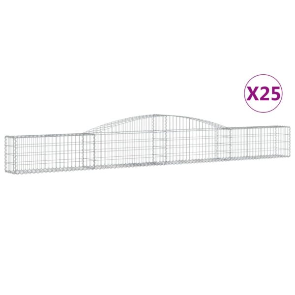 Obokane gabion košare 25 kosi 400x30x40/60 cm pocinkano železo - Image 2