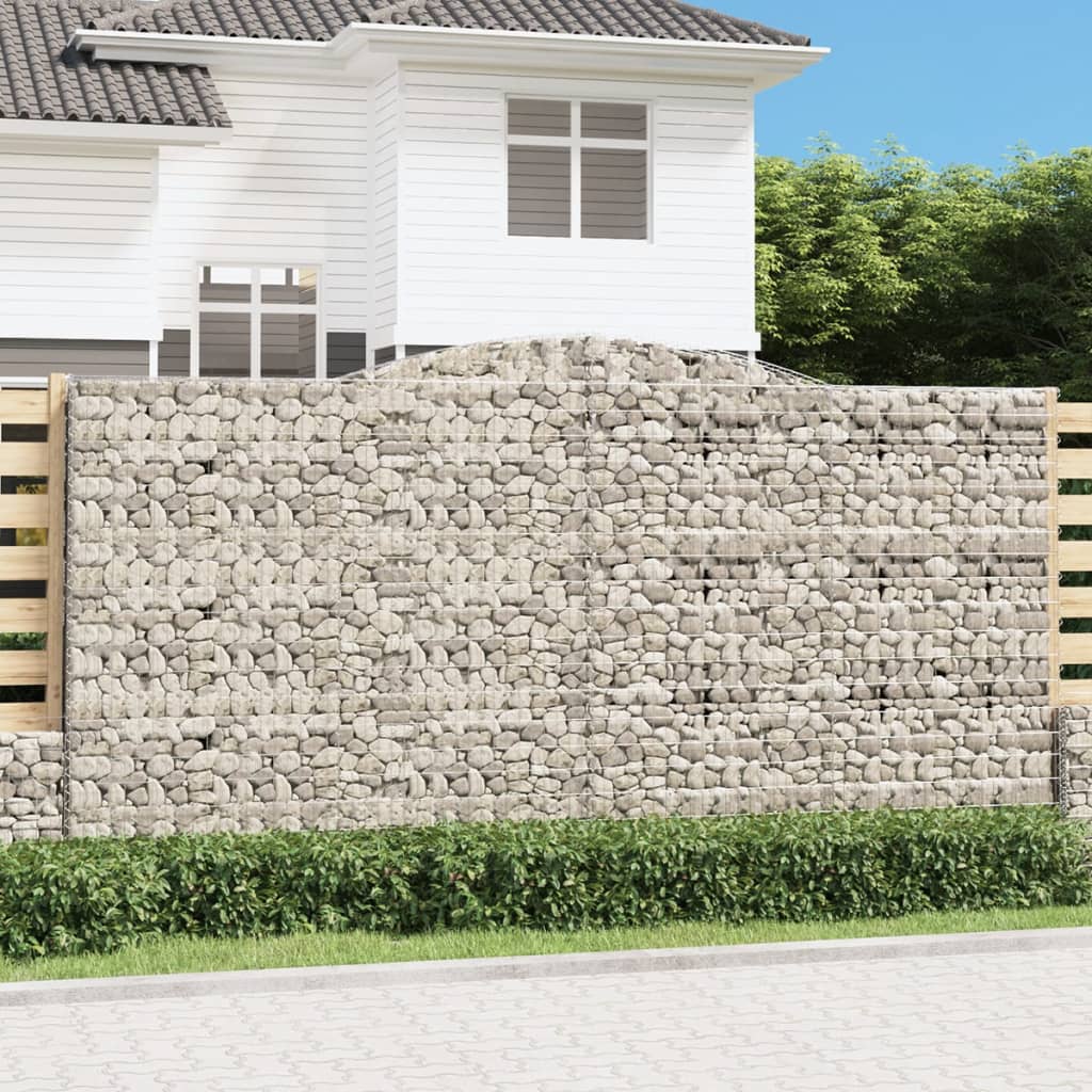 Obokane gabion košare 10 kos 400x30x200/220 cm pocinkano železo