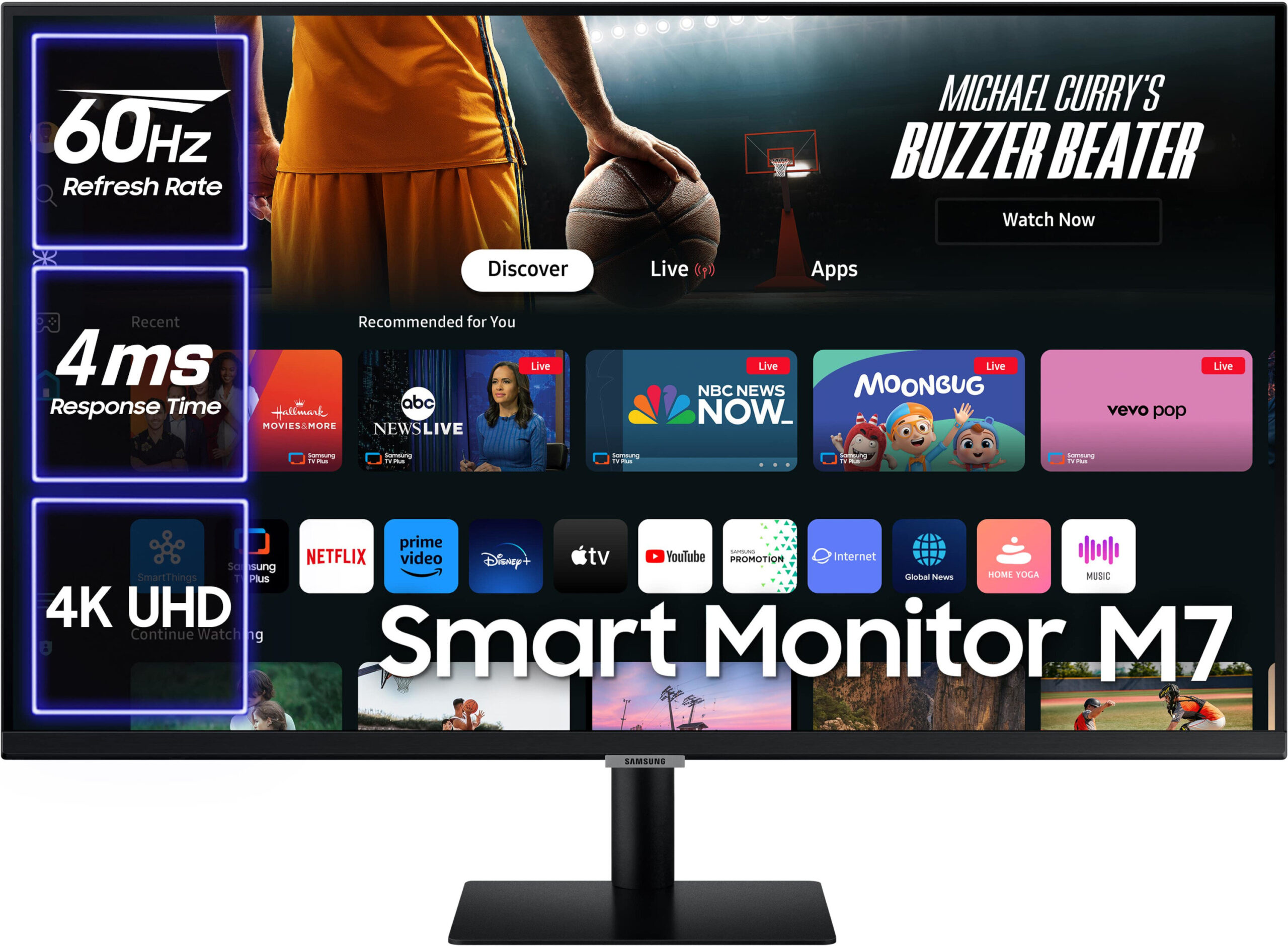 Samsung S32DM702UU Smart Monitor M7, 81 cm (32), VA, 4K UHD, WiFi (LS32DM702UUXDU)