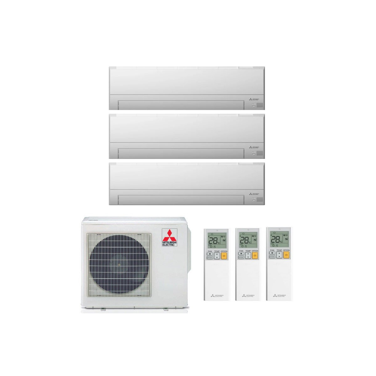 Mitsubishi Multisplit trojček 3 x Mitsubishi MSZ-BT35VGK-E3 3,5kW notranja / 1 x Mitsubishi MXZ-3F68VF4-E1 6,8kW zunanja