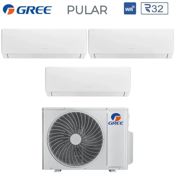 Gree multisplit trojček 3 x notranja Gree GWH09AGAXB-K6DNA1B 2,5kW Pular Eko / 1 x zunanja Gree GWHD(24)NK6OO 7,1kW multi - Image 5