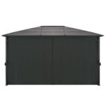Paviljon z zaveso aluminij 4x3x2,6 m črn - Image 3