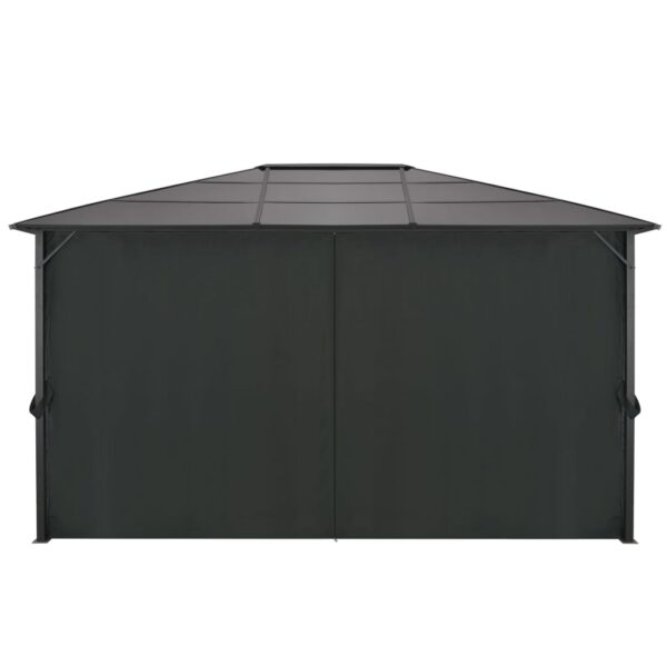Paviljon z zaveso aluminij 4x3x2,6 m črn - Image 3