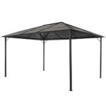 Paviljon s streho aluminij 4x3x2,6 m črn