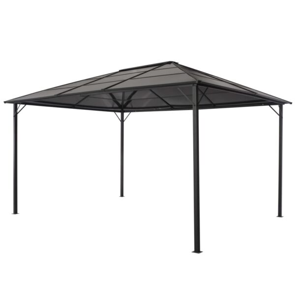 Paviljon s streho aluminij 4x3x2,6 m črn