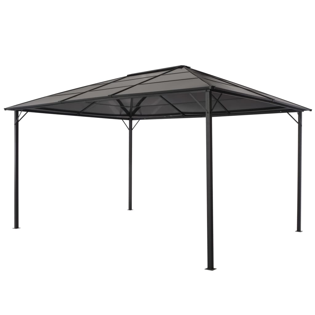 Paviljon s streho aluminij 4x3x2,6 m črn