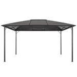 Paviljon s streho aluminij 4x3x2,6 m črn - Image 2