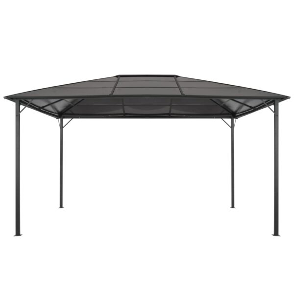 Paviljon s streho aluminij 4x3x2,6 m črn - Image 2