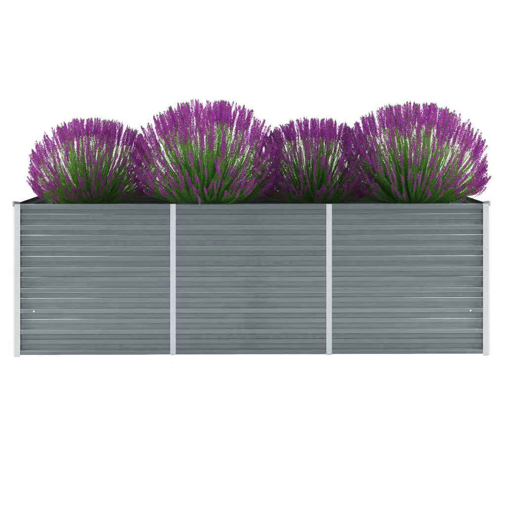 Visoka greda iz pocinkanega jekla 240x80x77 cm sive barve