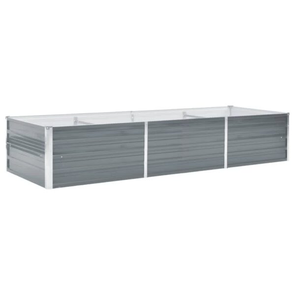 Visoka greda iz pocinkanega jekla 240x80x45 cm sive barve - Image 2