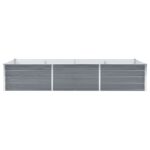Visoka greda iz pocinkanega jekla 240x80x45 cm sive barve - Image 3