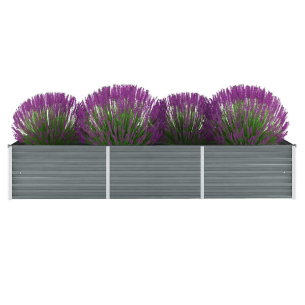 Visoka greda iz pocinkanega jekla 240x80x45 cm sive barve