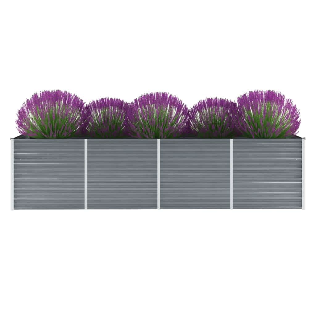 Visoka greda iz pocinkanega jekla 320x80x77 cm sive barve