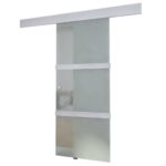 Drsna vrata steklo in aluminij 178 cm srebrna - Image 2