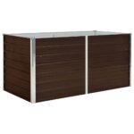 Dvignjeno cvetlično korito pocinkano jeklo 160x80x77 cm rjavo - Image 2