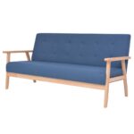 Komplet kavčev 3-delni iz blaga modre barve - Image 2