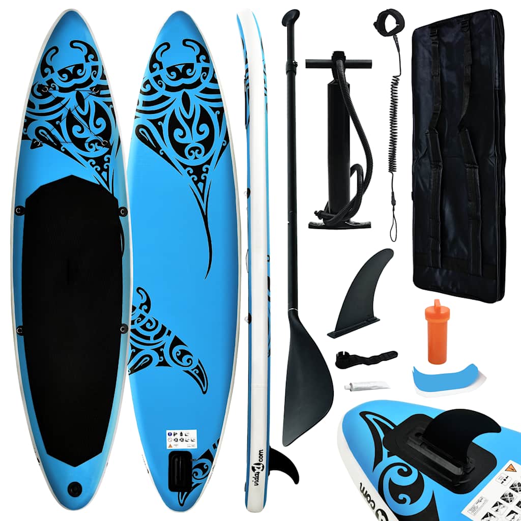 Napihljiva SUP deska komplet 366x76x15 cm modra