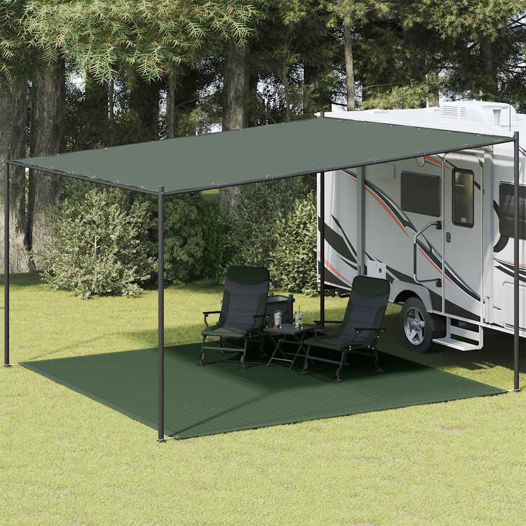 Preproga za šotor 400×400 cm temno zelena HDPE