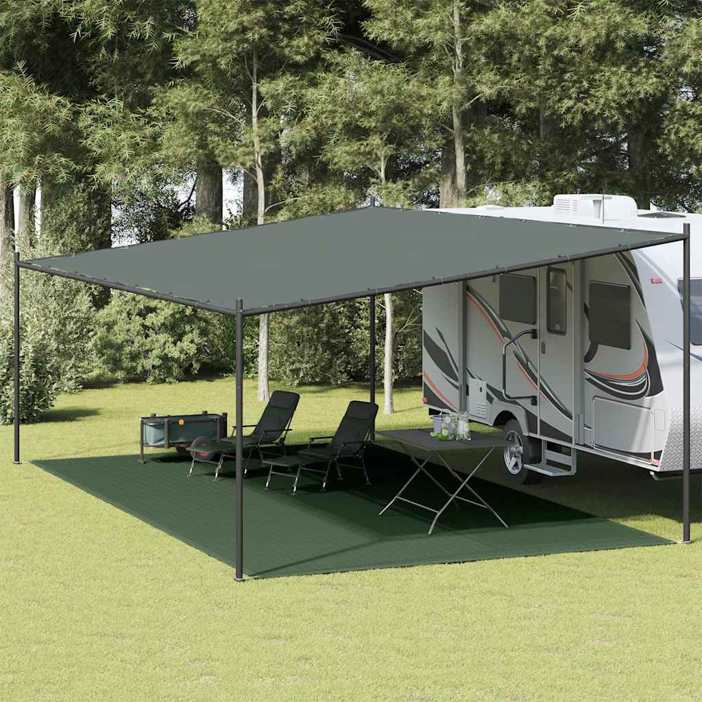 Preproga za šotor 400×700 cm temno zelena HDPE
