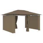 Vrtni šotor z zavesami 4x3 m taupe 180 g/m² - Image 3