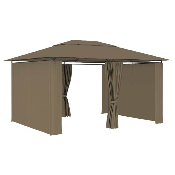 Vrtni šotor z zavesami 4x3 m taupe 180 g/m² - Image 3