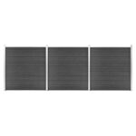 Komplet ograjnih panelov WPC 526x186 cm črn