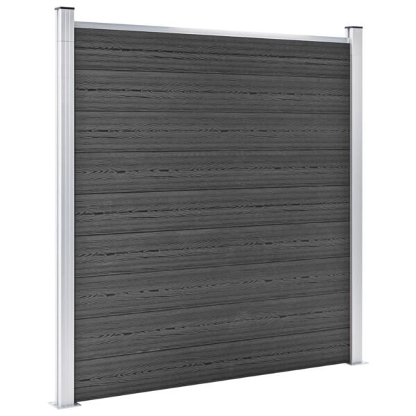 Komplet ograjnih panelov WPC 526x186 cm črn - Image 3
