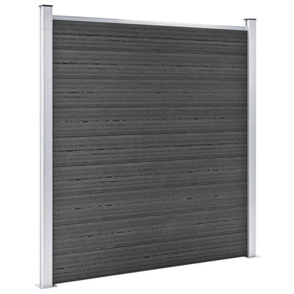 Komplet ograjnih panelov WPC 1391x186 cm črn - Image 3