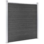 Komplet ograjnih panelov WPC 1564x186 cm črn - Image 3