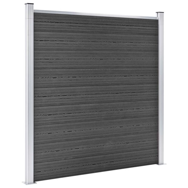 Komplet ograjnih panelov WPC 1564x186 cm črn - Image 3