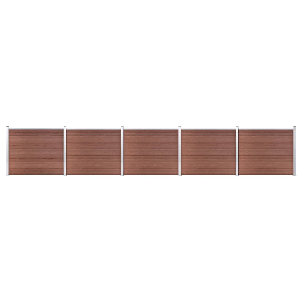 Komplet ograjnih panelov WPC 872×146 cm rjav