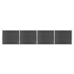 Komplet ograjnih panelov WPC 699x146 cm siv