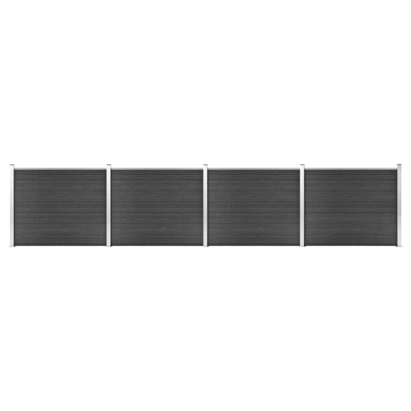 Komplet ograjnih panelov WPC 699x146 cm siv