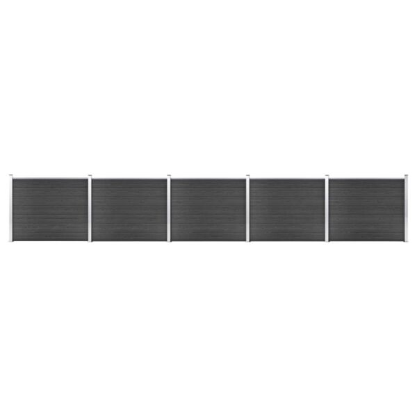 Komplet ograjnih panelov WPC 872x146 cm siv