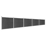 Komplet ograjnih panelov WPC 872x146 cm siv - Image 2