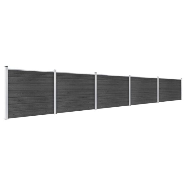 Komplet ograjnih panelov WPC 872x146 cm siv - Image 2