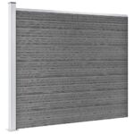 Komplet ograjnih panelov WPC 872x146 cm siv - Image 3