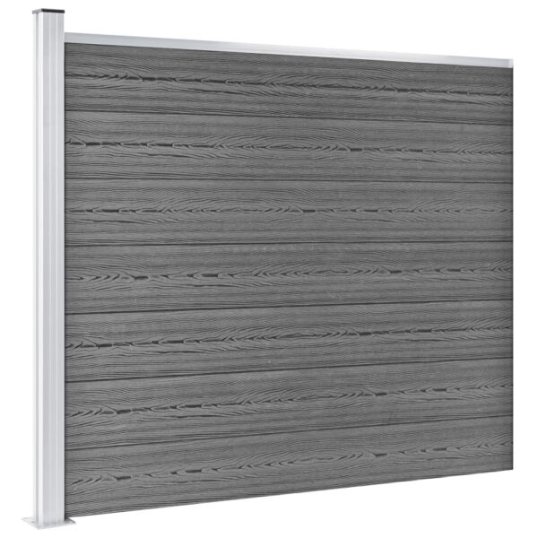 Komplet ograjnih panelov WPC 872x146 cm siv - Image 3