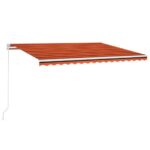 Avtomatska tenda LED + senzor 450x300 cm oranžno/rjava - Image 2