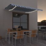 Avtomatska tenda LED + senzor 400x350 cm modra in bela