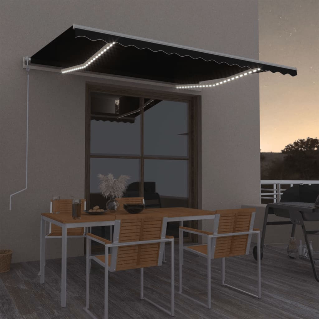 Avtomatska tenda LED + senzor 400×350 cm antracitna