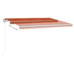 Avtomatska tenda LED + senzor 450x350 cm oranžna/rjava - Image 3